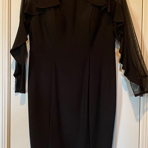 R&M Richard’s Sheer Sleeve Black Dress size 10 - Picture 2 of 9